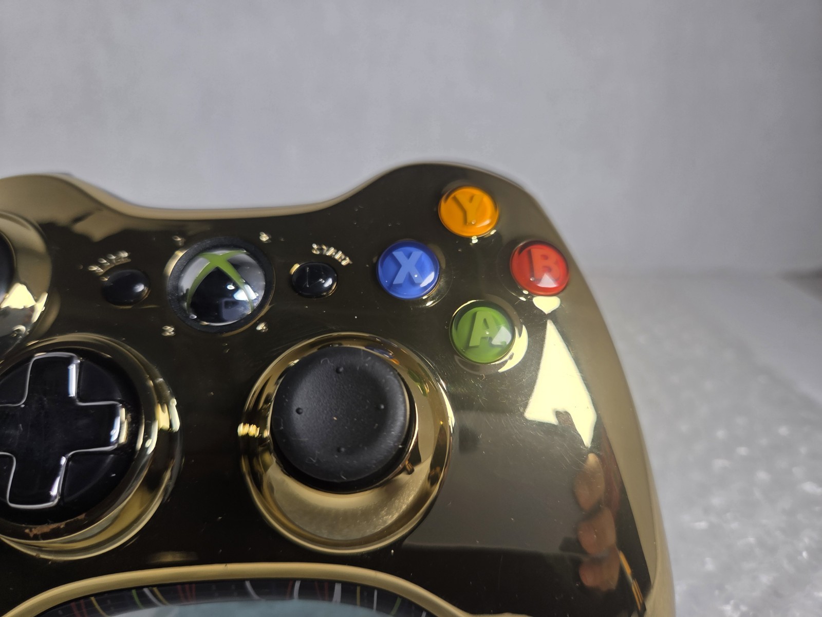 Microsoft Xbox 360 Wireless Controller Chrome Gold elite Tested Clean New Sticks