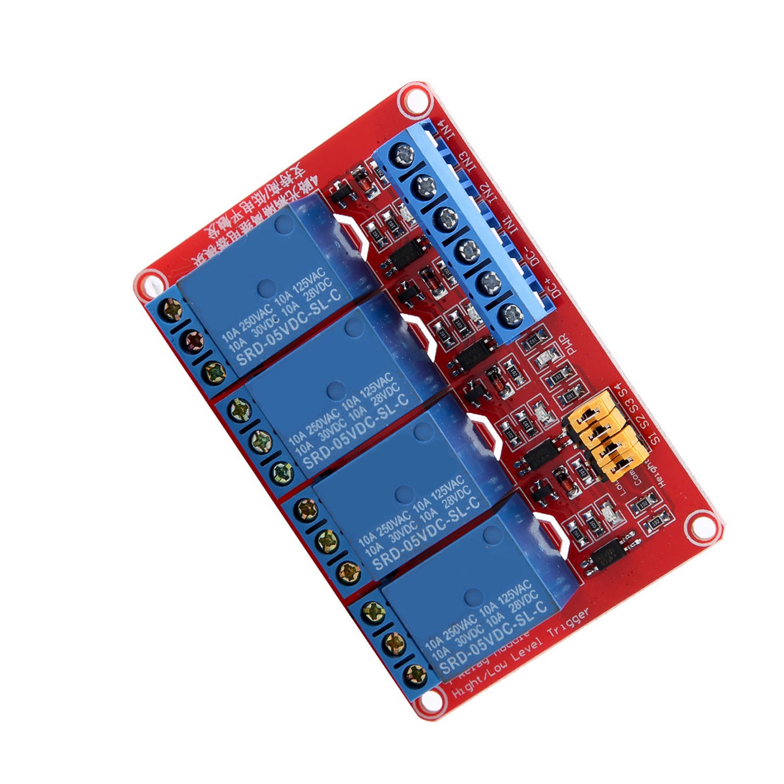4 Channel Optocoupler Relay Module Board Stable Performance For Projects