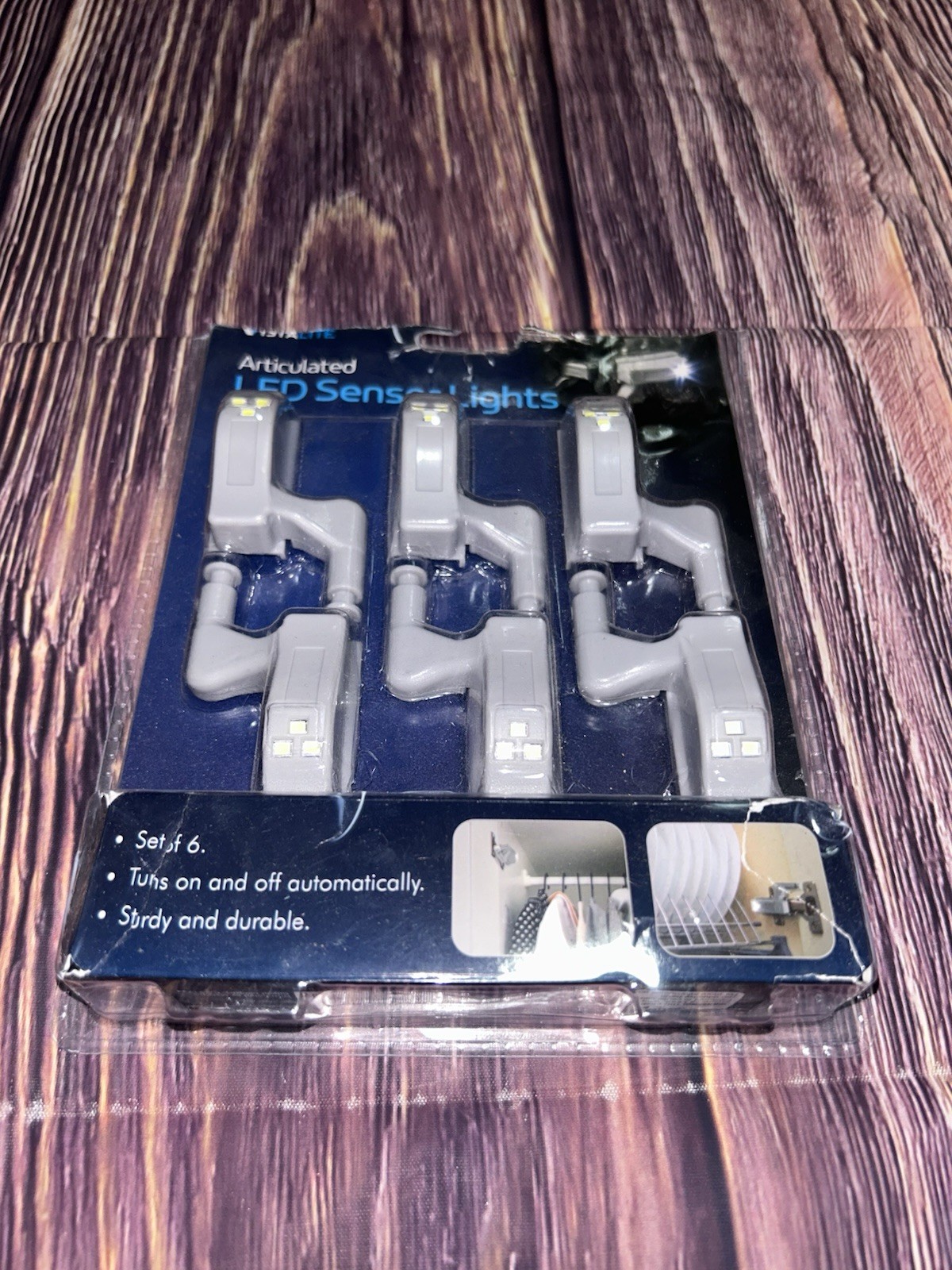 6 Pack articulated LED sensor lights For Cabinets  Or Drawers