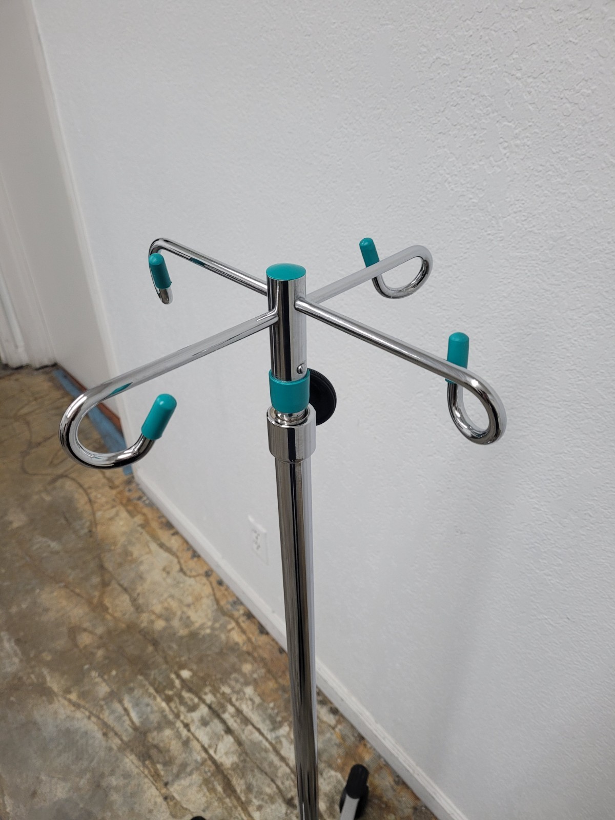 5 Leg IV Pole Stainless W/ 4 Hooks 53"-92"