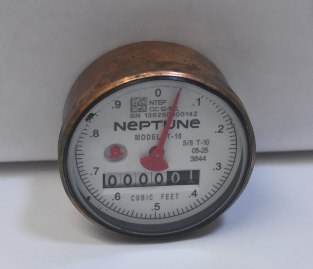 Neptune T-10 Water Meter Register 0-1.0 Brass Direct Read Replacement GAUGE ONLY