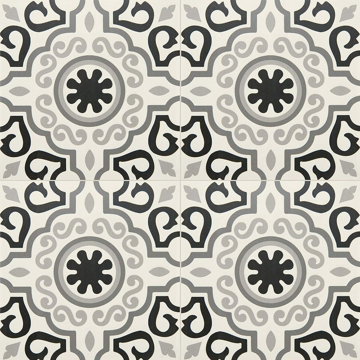 12x12 Marseille Encaustic Patterned Decorative Ceramic Floor and Wall Tile