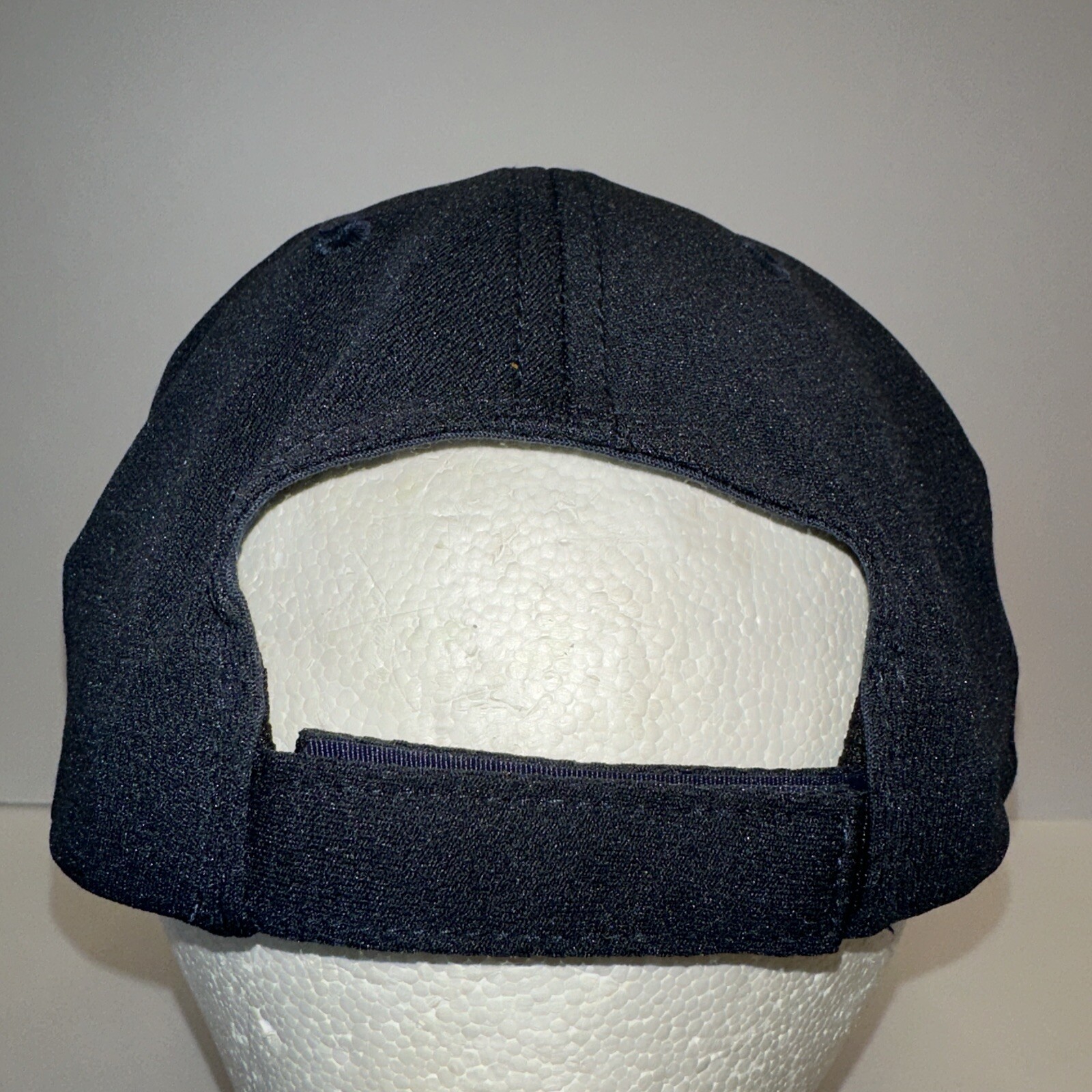 O Hub Black with White Logo Hat Cap White Bill Edge Hook Loop EUC