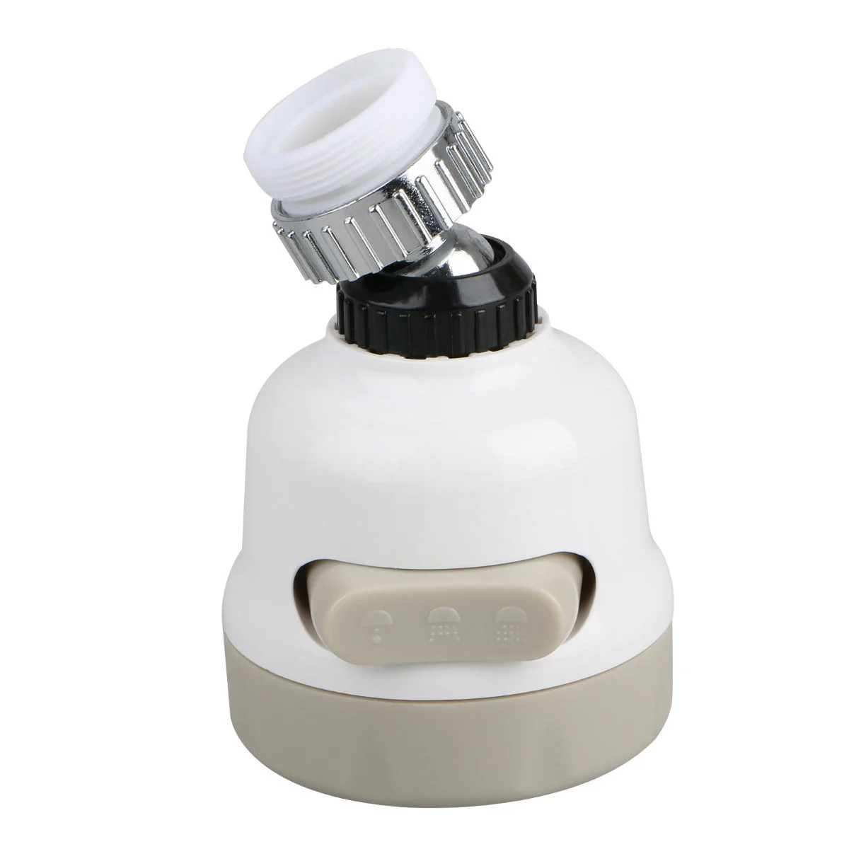 360 Degree Rotating Faucet Aerator Sprayer Head Kitchen Sink 3 Modes White