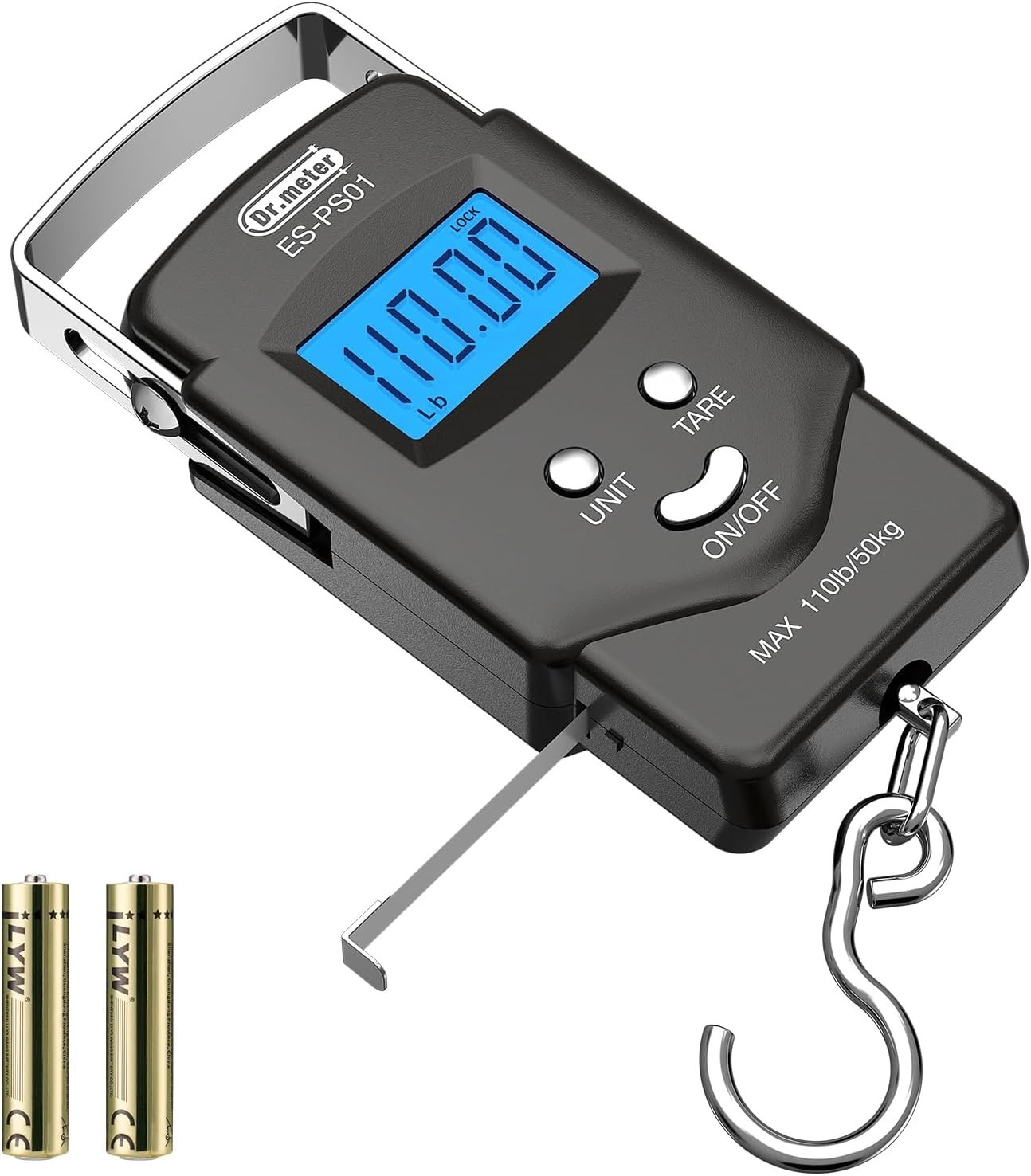Fish Scale Luggage Scale Black 110lb Durable