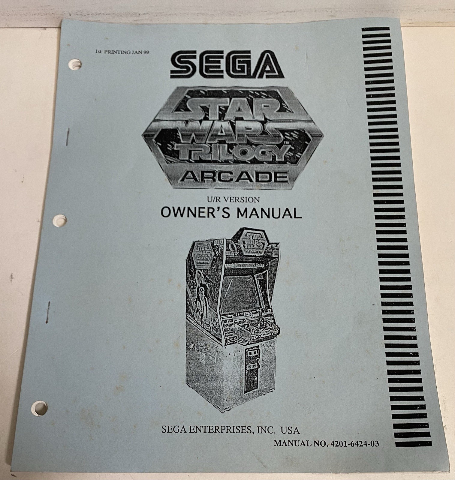Sega Star Wars Trilogy Arcade game operators manual