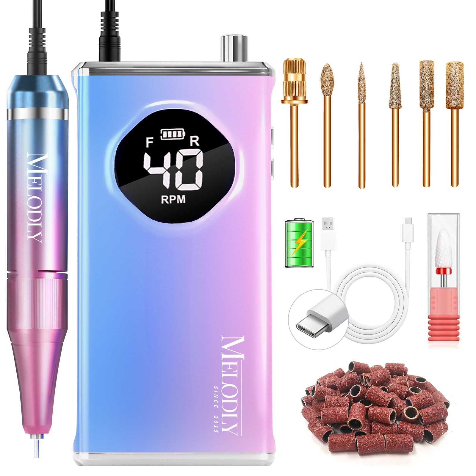 Taladro De Uñas Electrico Inalambrico Profesional 40000 RPM Pulidor Para Lima US