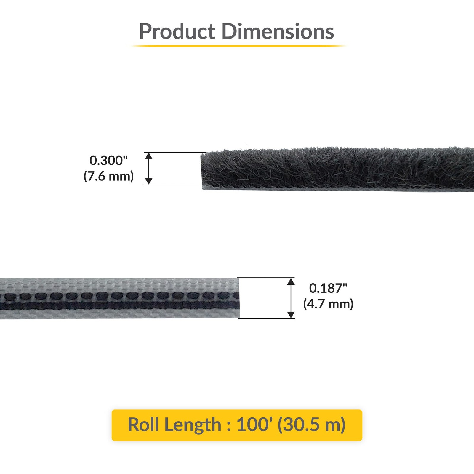 High Density Window Pile - 100 Roll, 0.300 Pile Height, Gray, High-Density We...