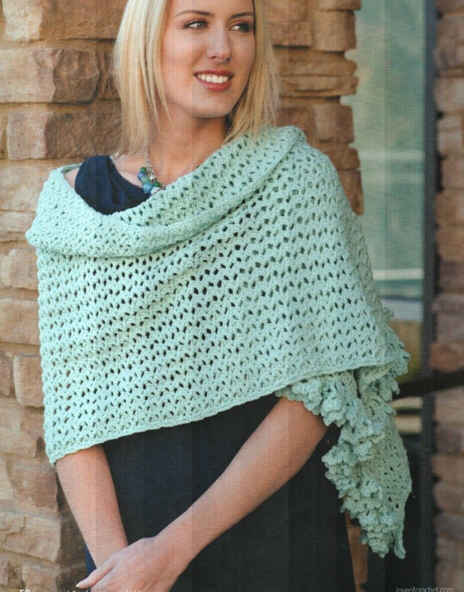 FROST BLOSSOM HAT AND WRAP SHAWL WOMEN'S CROCHET PATTERN INSTRUCTIONS