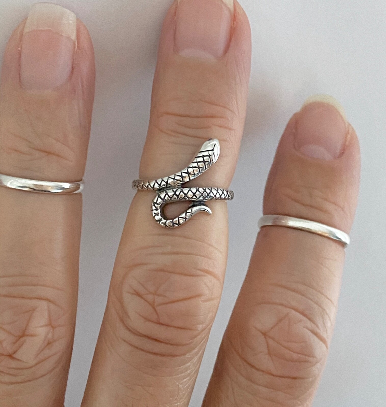 Sterling Silver Snake Toe Ring, Silver Rings, Midi Ring, Snake Ring