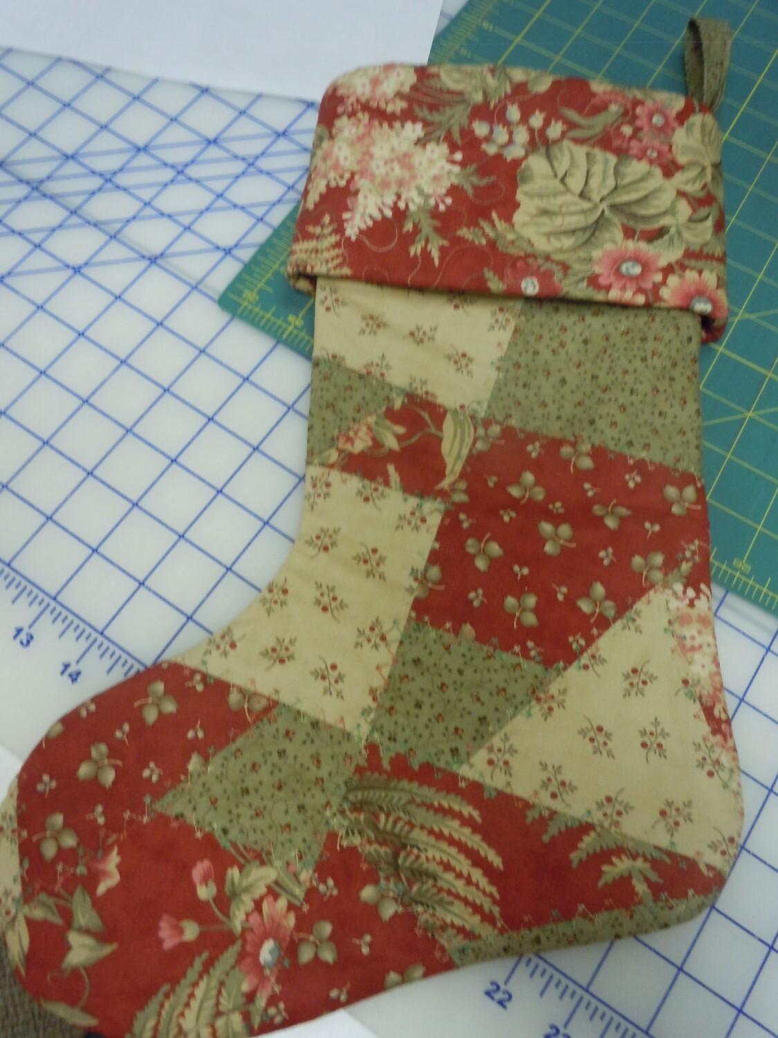 Quilted Patchwork Stocking Pattern by Cut Loose Press