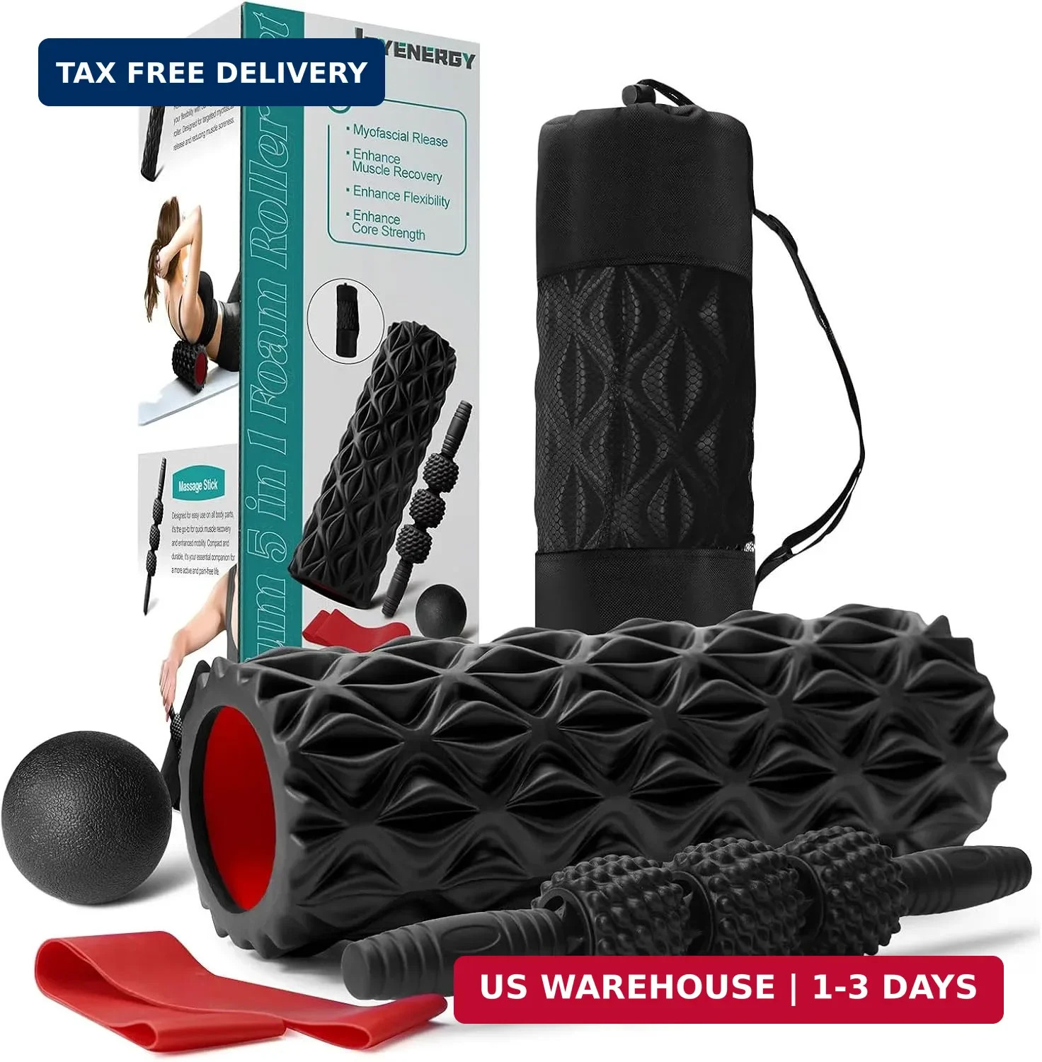 5 in 1 Foam Roller Set High Density Patented Foam Roller for Exercise | Foam Rol