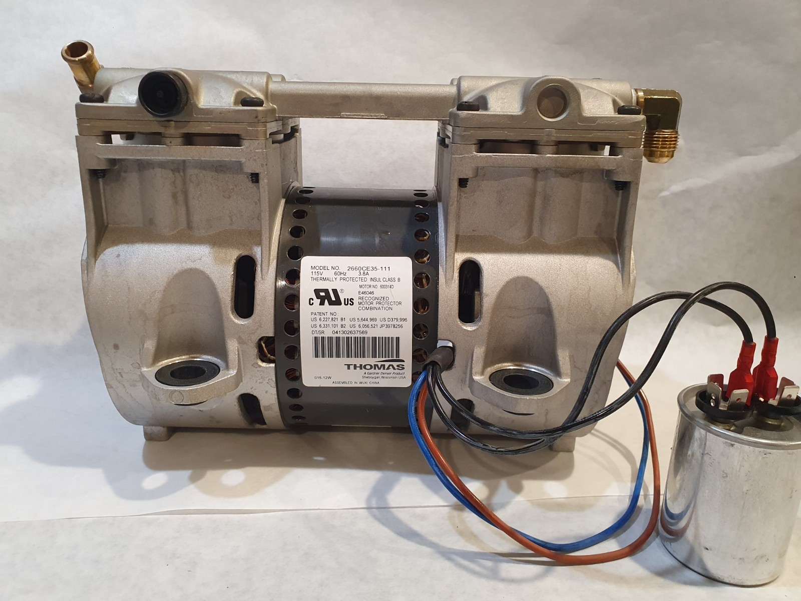 Thomas Vacuum Pump 2660 Compressor WOB-L Pond Aeration with Capacitor