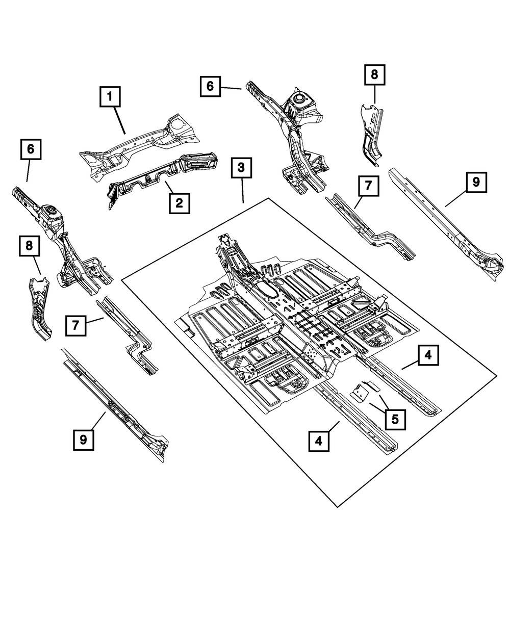 Genuine Mopar Frame Side Rail Left 68087919AF