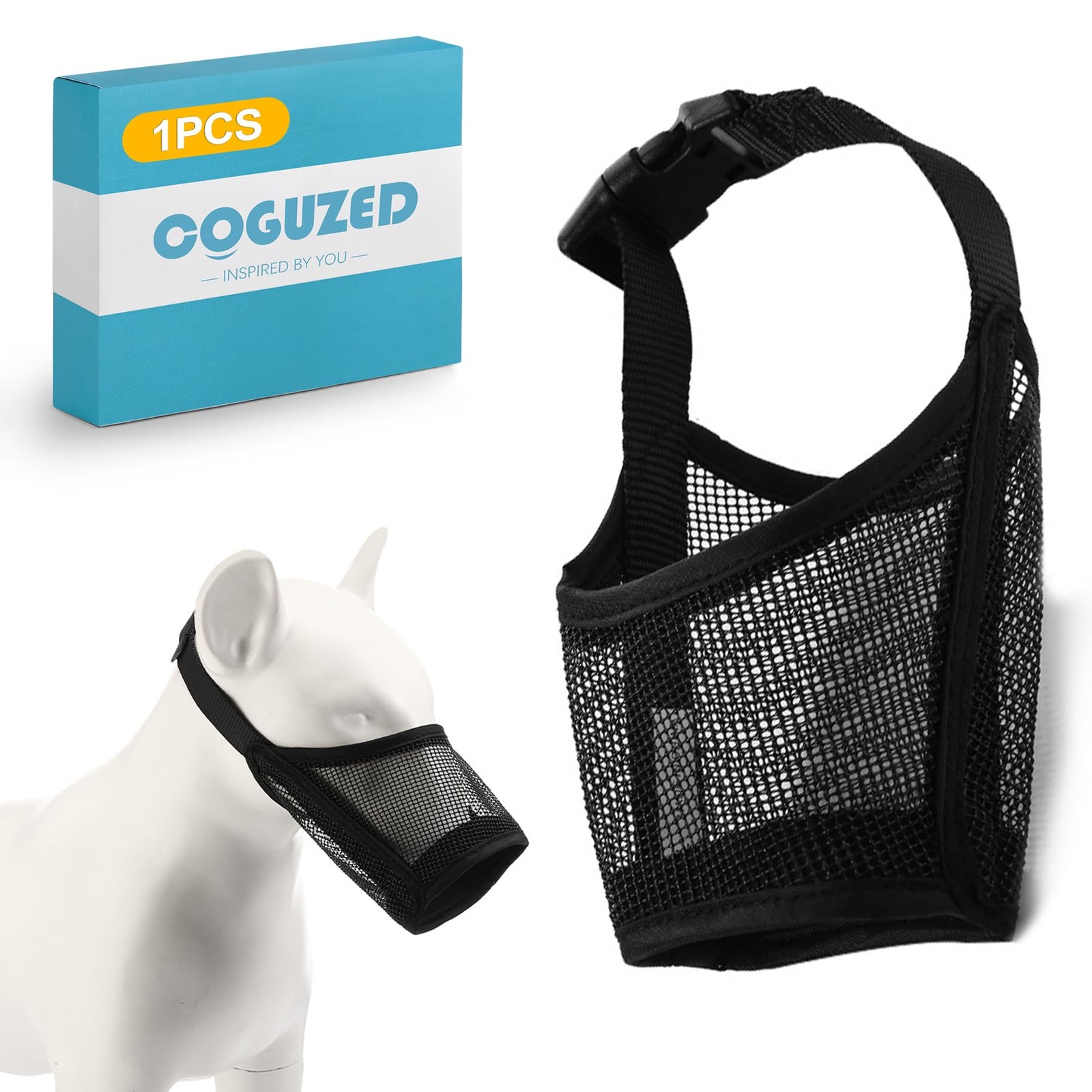CoguZed 1-Pack Single Pack Soft Dog Muzzle for Small Dogs – S, Black