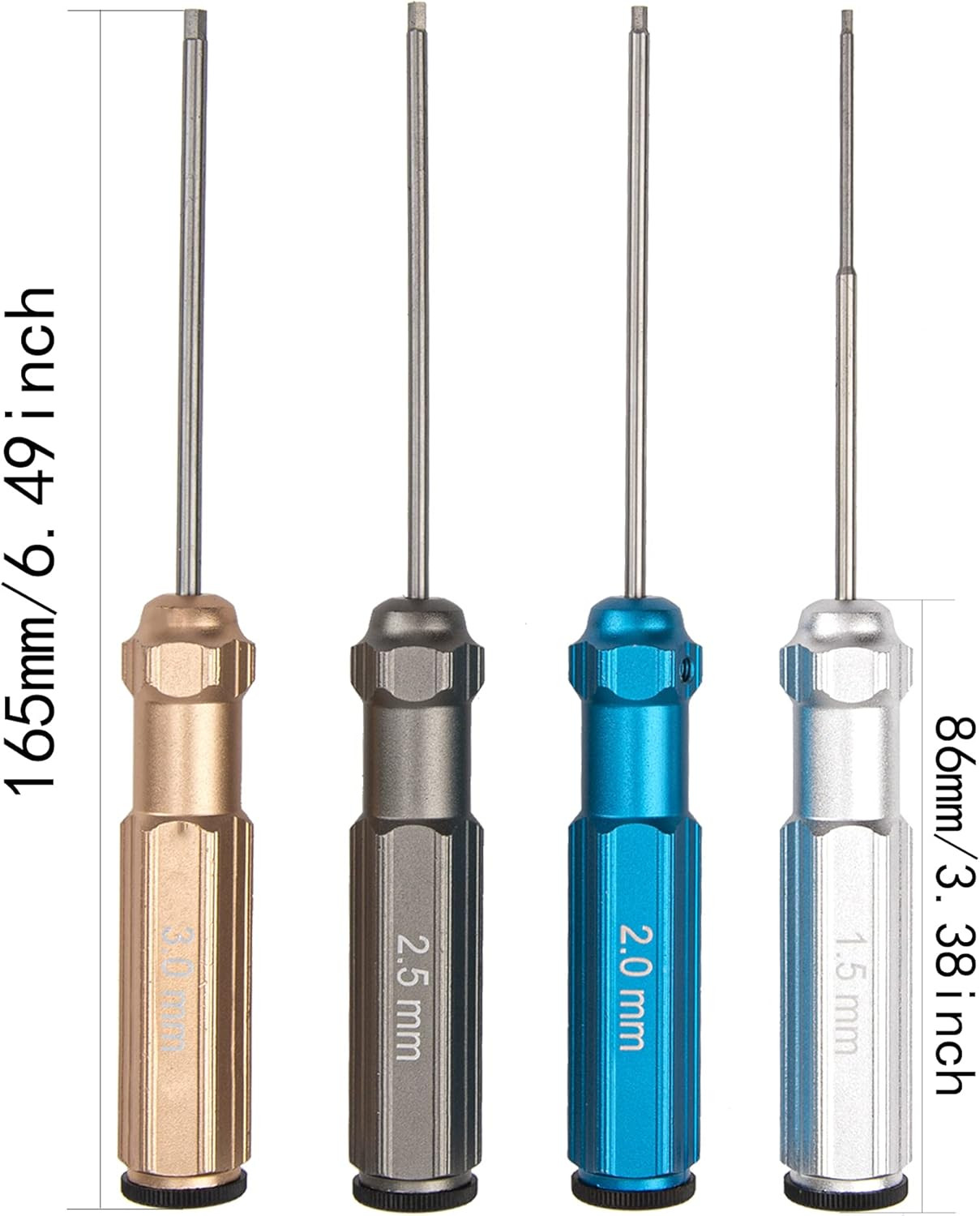 4Pack Hexagonal Screwdrivers 1.5Mm 2.0Mm 2.5Mm 3.0Mm Hex Screw Driver Tools ...