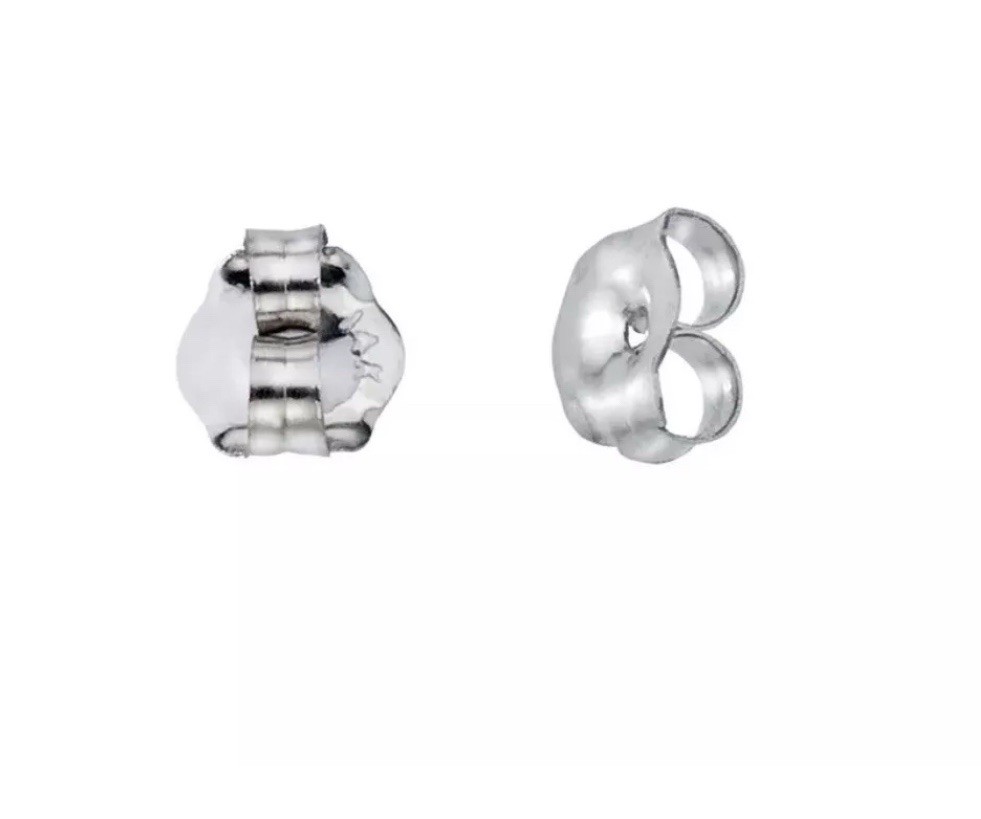 14K White Gold Earring Backs Medium 1 PAIR Butterfly Highly Polished Top Quality