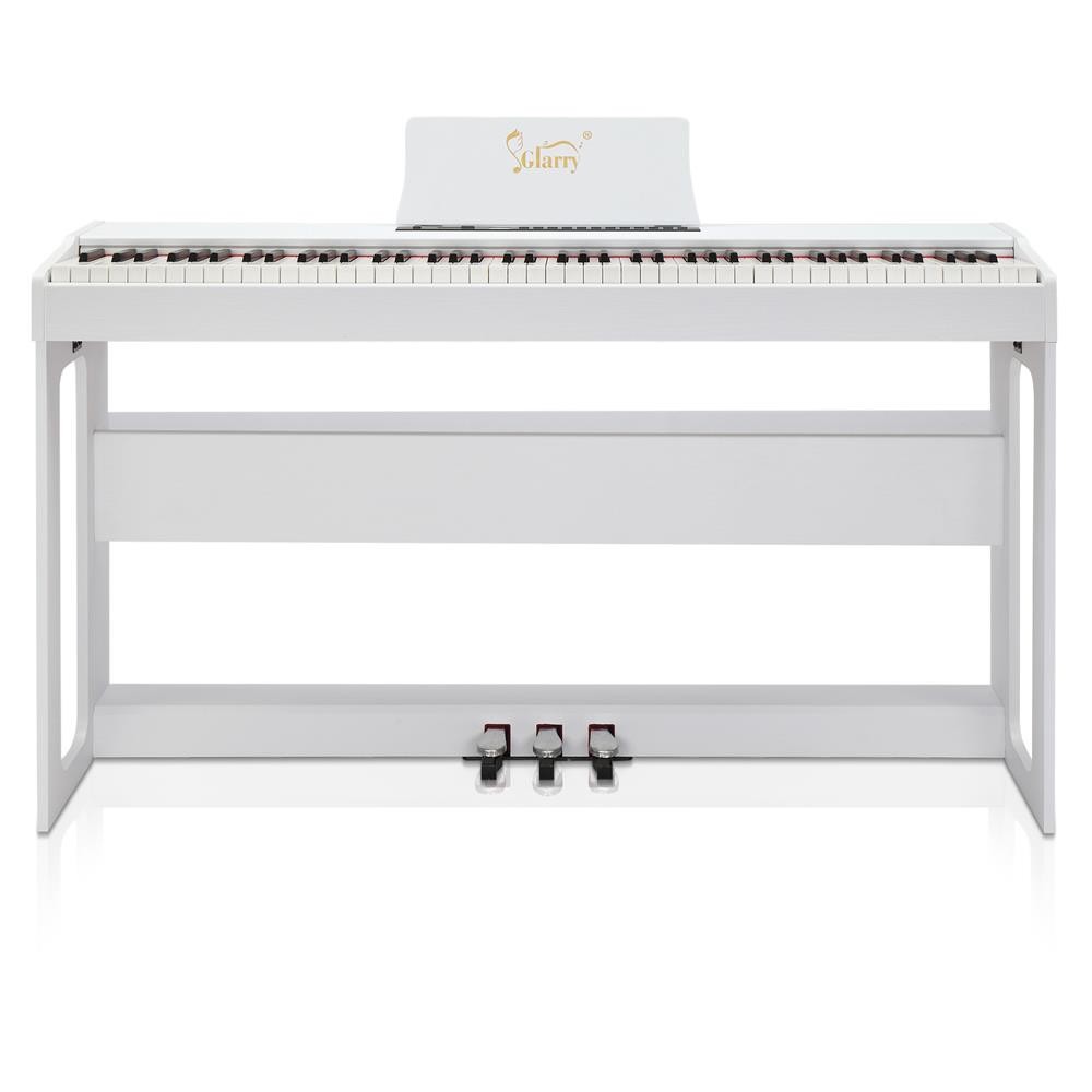 Glarry GDP-104/A-815 Keys Full Weighted Keyboards Digital Piano With Stand White