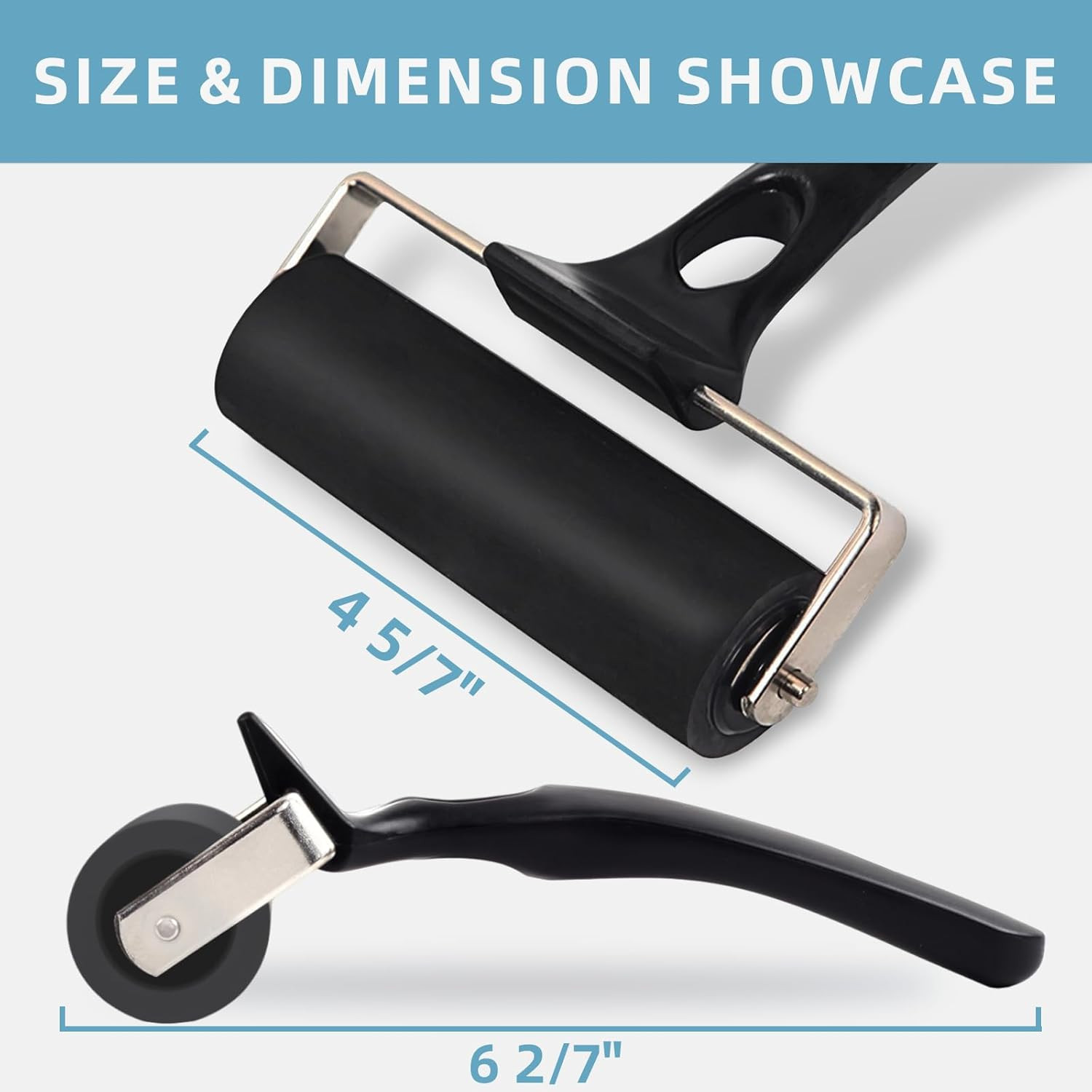 Rubber Roller Brayer for Crafting - Ink Roller Tool for Printmaking, Glue, Block