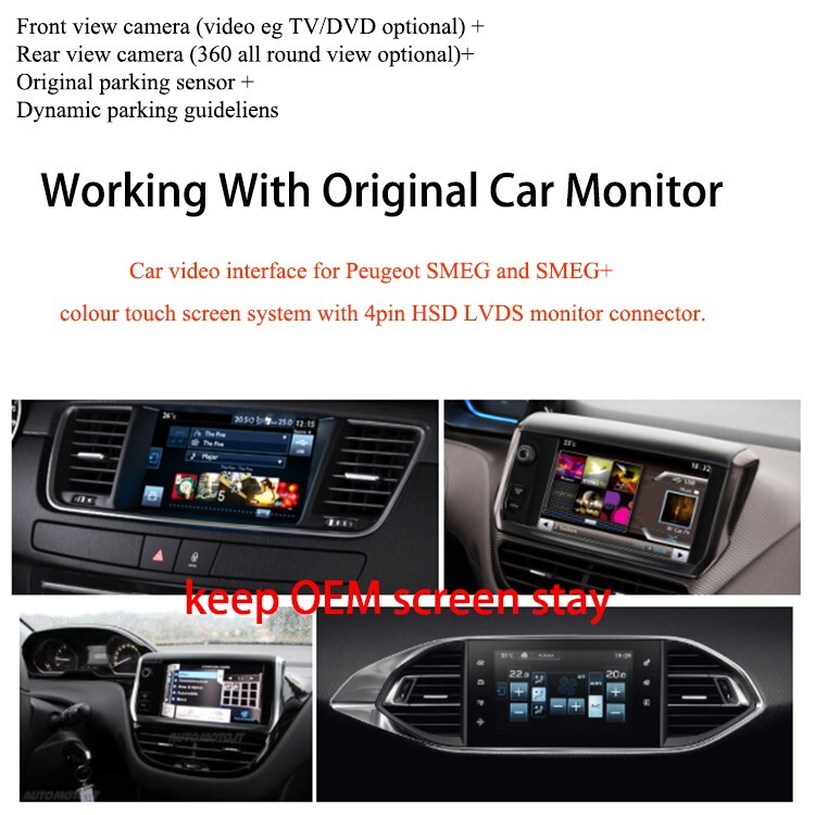 For Peugeot 308 2016 Smeg System Reverse Rear View Camera Interface Kit Improved
