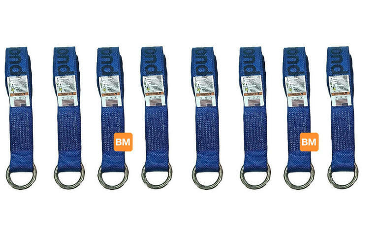 8-Pack 2" x 8' BLUE DIAMOND WEAVE Wheel Lift Lasso Straps w/ O-Rings Tow TRUCK