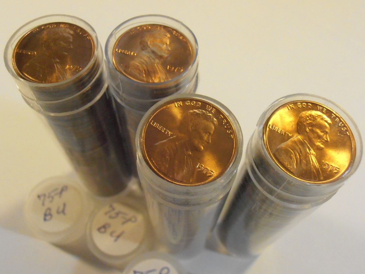 1975 P BU Lincoln Cent Roll, ONE ROLL