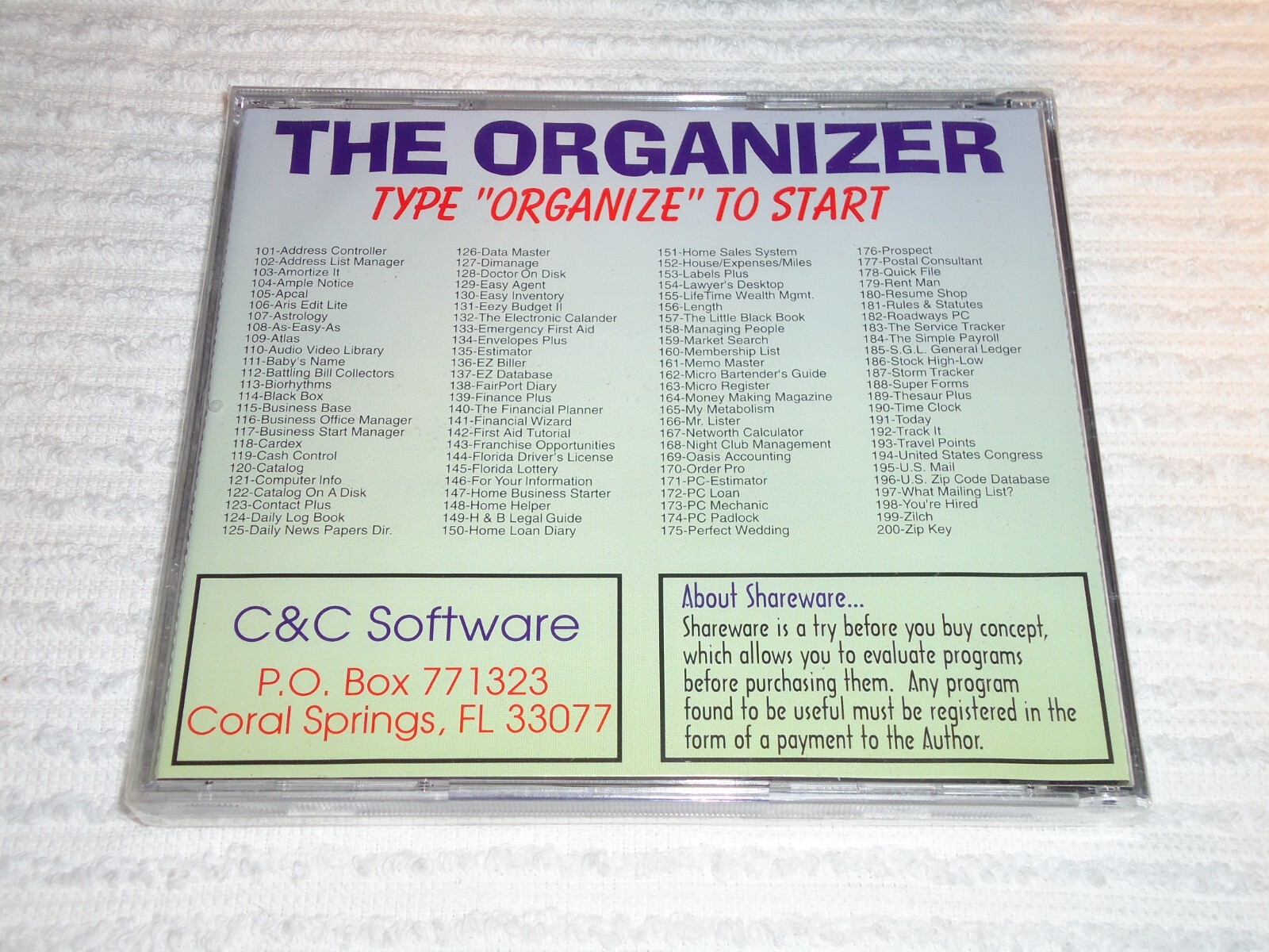 Vintage THE ORGANIZER CD - 200 VINTAGE Shareware programs