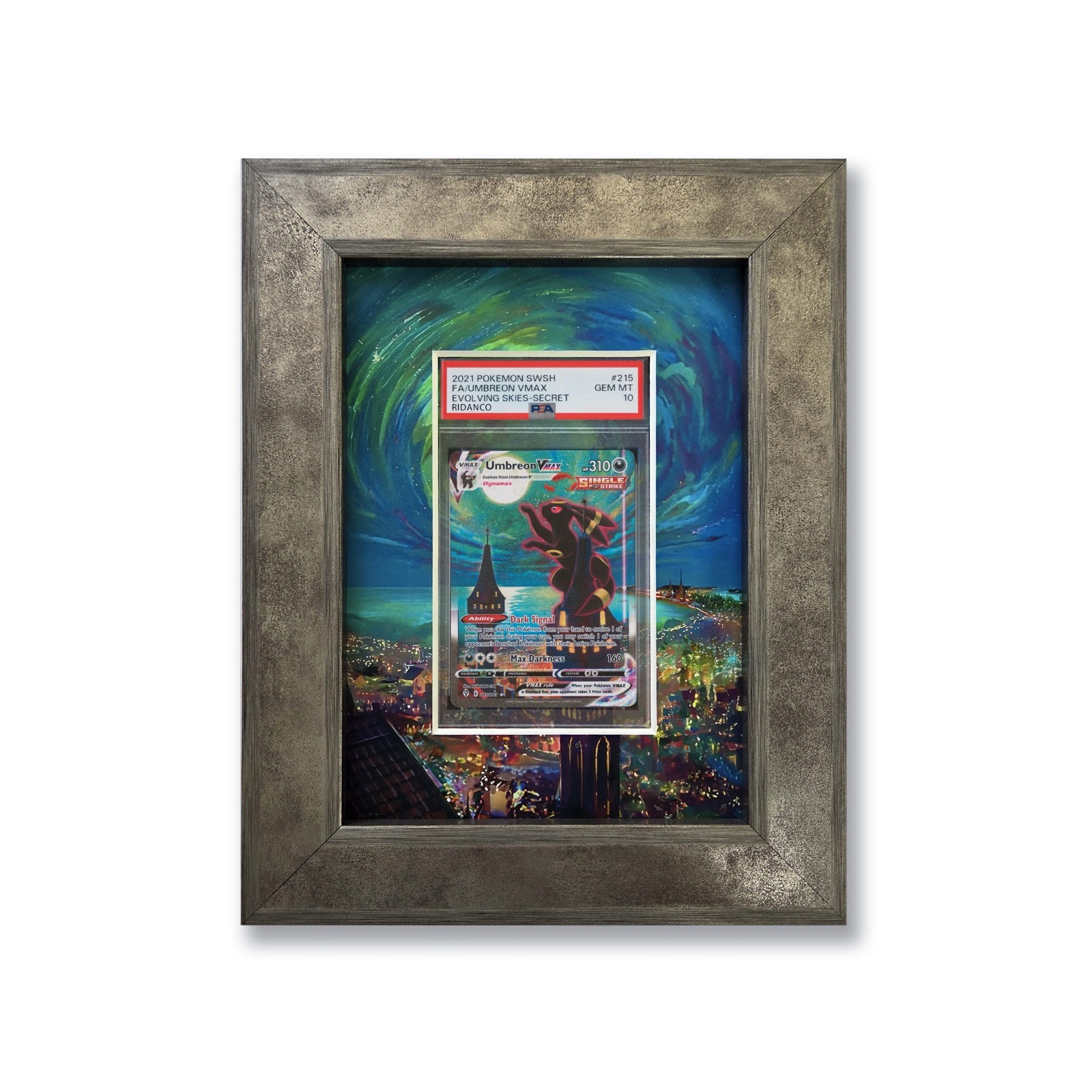 Ridanco Moonbreon Umbreon Vmax Graded Card Frame Extended Art Print Pokemon Slab