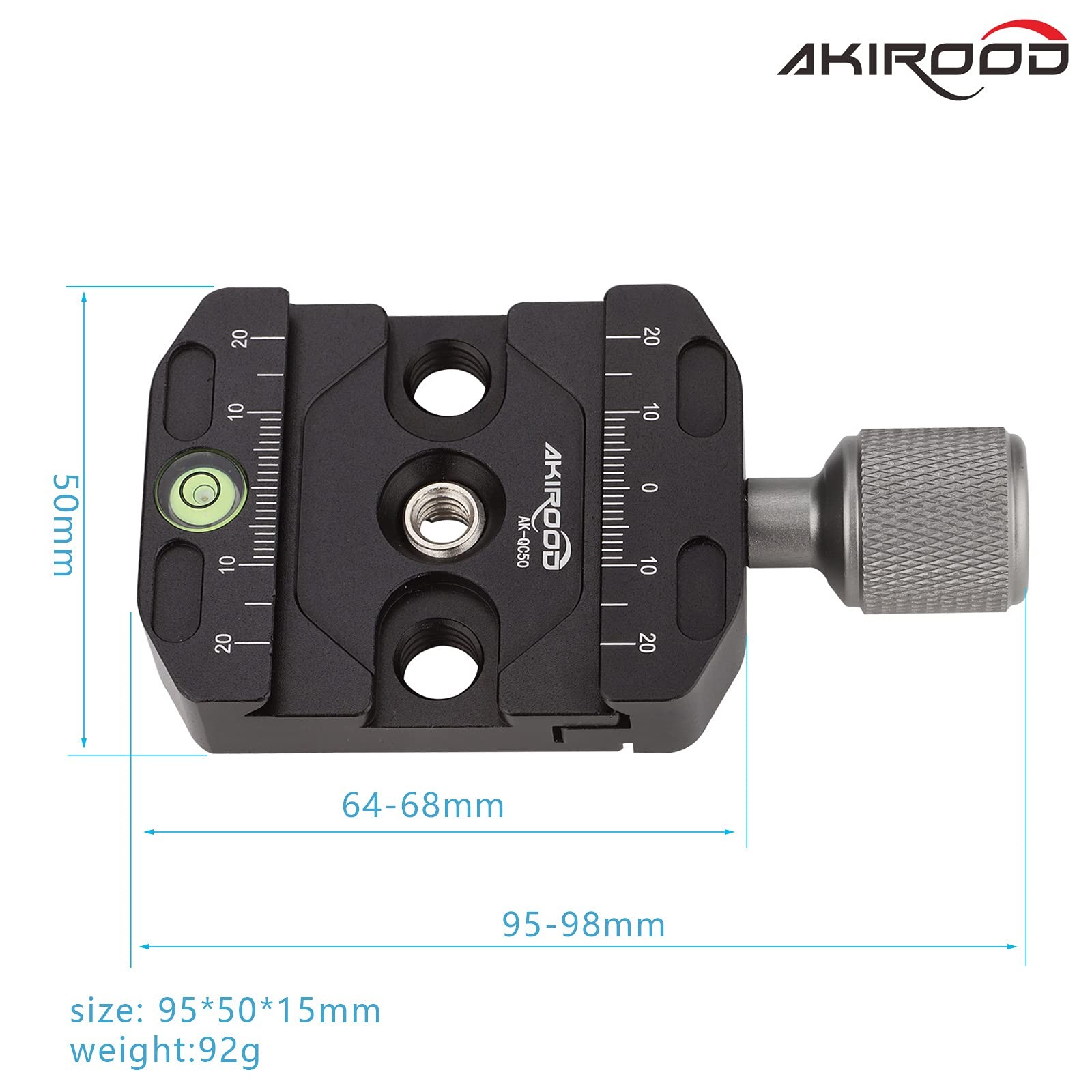 50mm Quick Release Clamp Arca Style Plate Universal Tripod Monopod Adapter