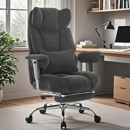 Efomao Executive Office Chair, Soft-Cushioned Computer Chair with Foot Rest
