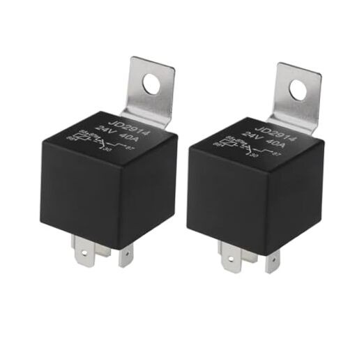 2 Pieces 5 Pin Car Relay, 24V 40A SPDT Automotive Relay with Metal Mounting