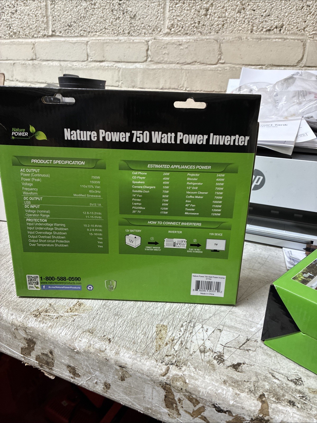 Nature Power 750 Watt Sine Wave Power Inverter with Digital Display