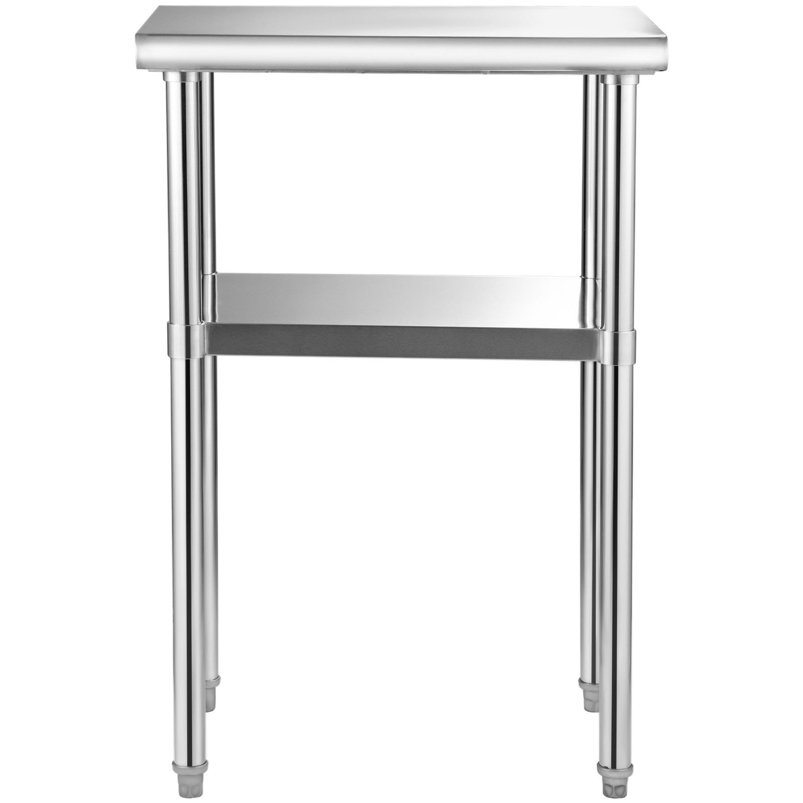Stainless Steel Prep Table 24x18in, 600lbs Load Capacity, Adjustable Undershelf