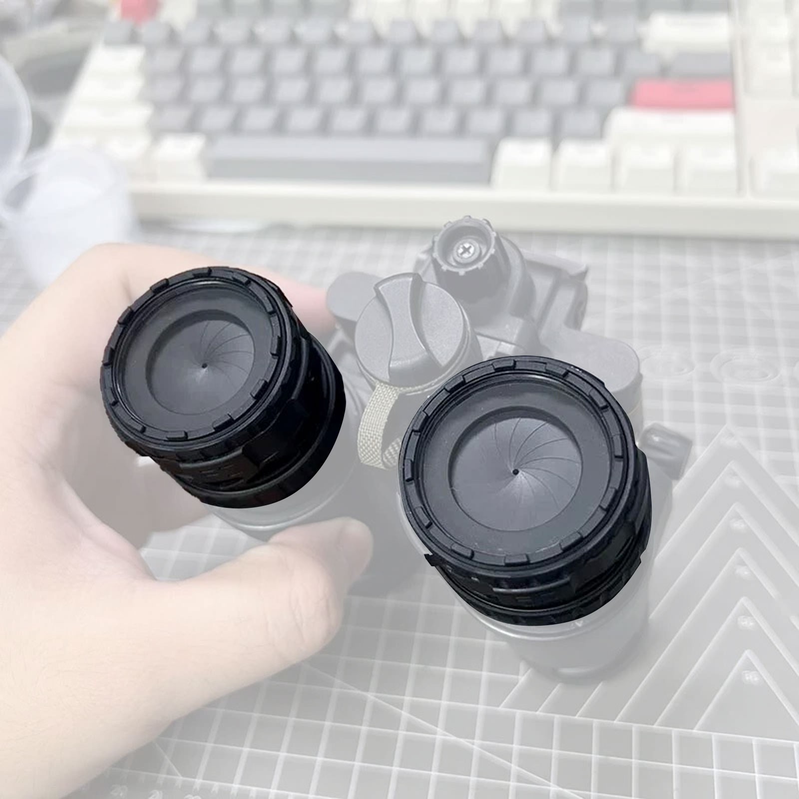 2x NVG Scope Caps with Adjustable Iris Aperture Focus PVS31 Night Vision Goggles