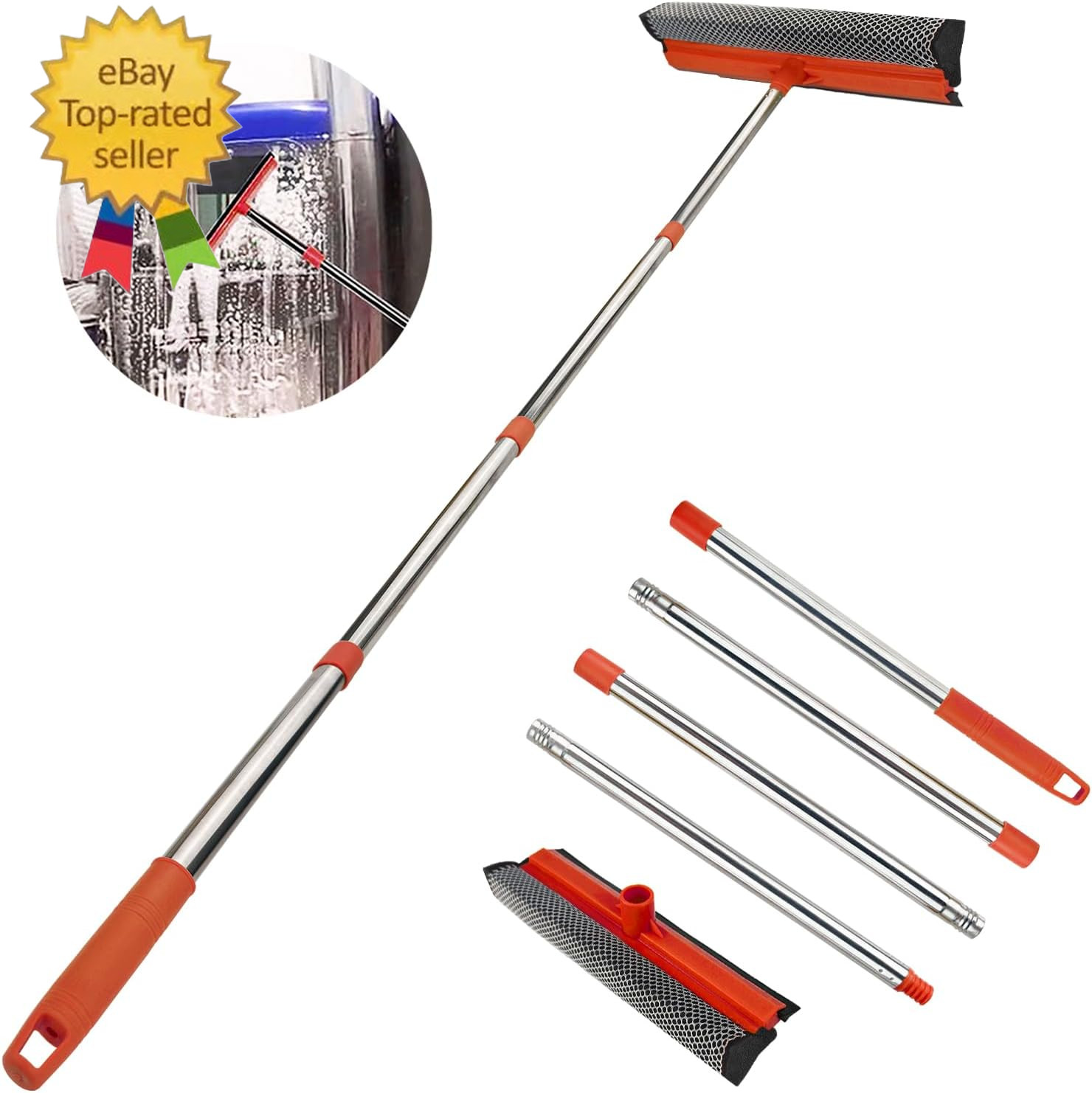 Window Squeegee for Window Cleaning, Squeegee Window Cleaner Tool 2 in 1 Car Win