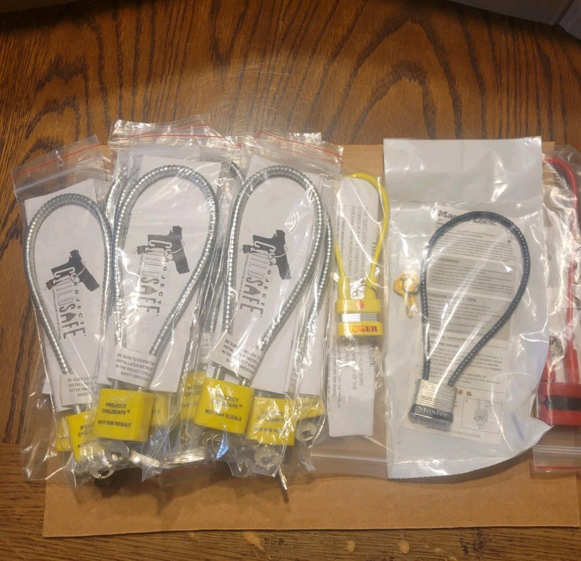 15 Lock Gun Cable Locks w/ Keys Steel Cable