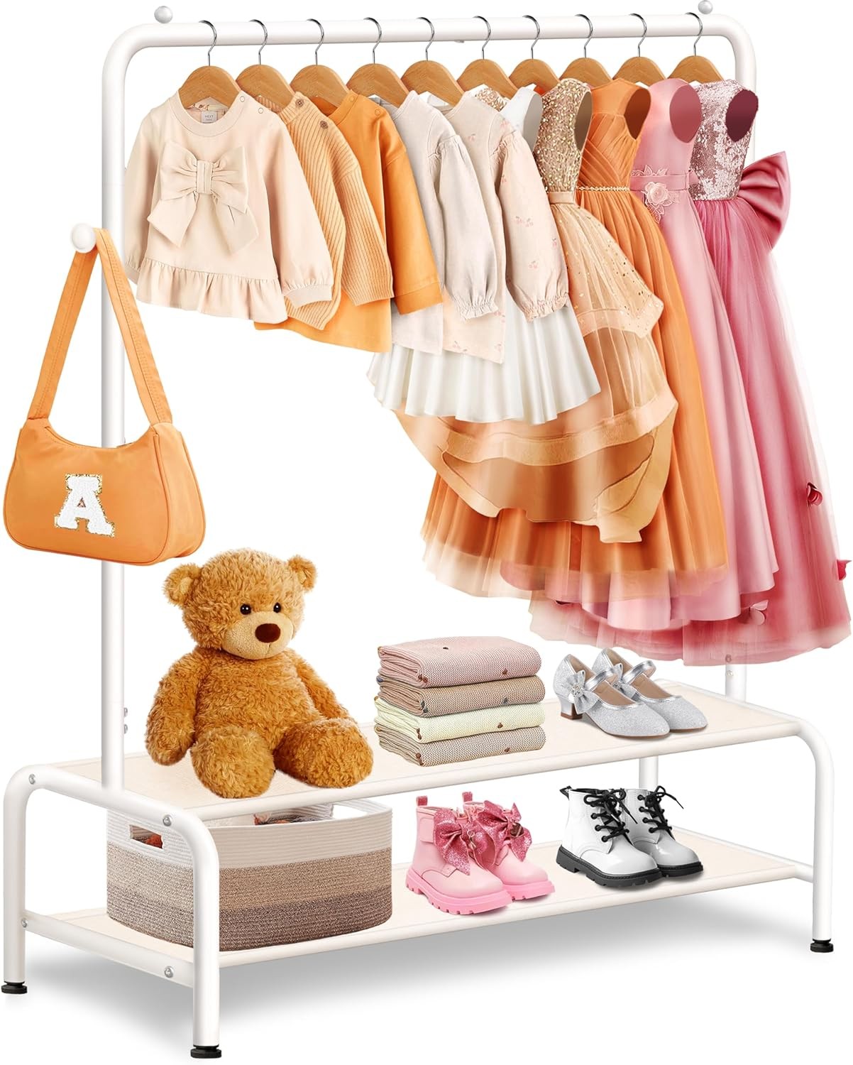 Kids Clothing Rack Dress Up Clothes Rack Baby Toddler Closet Mini Freestanding