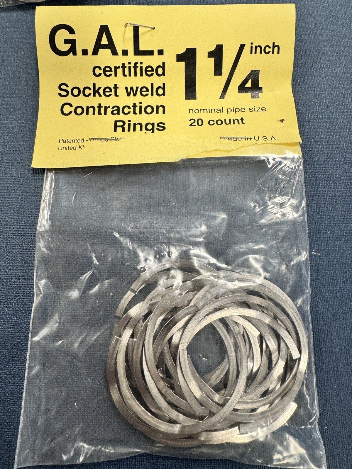 (20) Socket Weld Contraction Rings 1-1/4” G.A.L Gage Co. Gap-A-Let