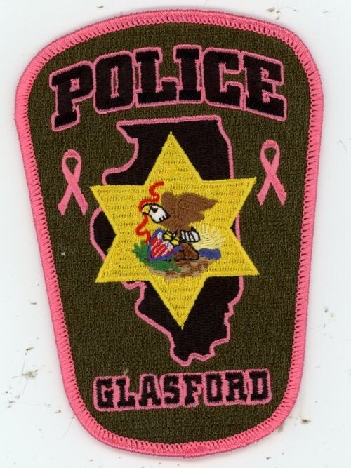 ILLINOIS IL GLASFORD POLICE PINK BREAST CANCER NICE SHOULDER PATCH SHERIFF