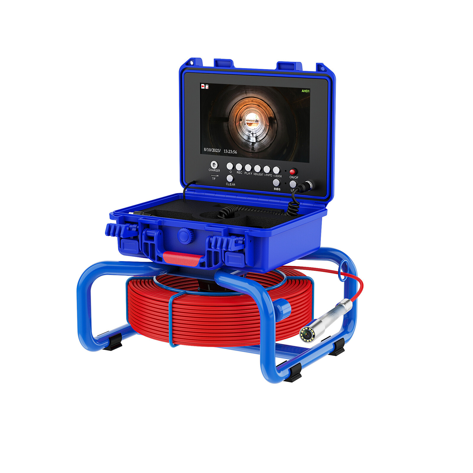 40M Sewer Camera 512hz Pipe Inspection Camera Self-leveling 9" Meter Counter DVR