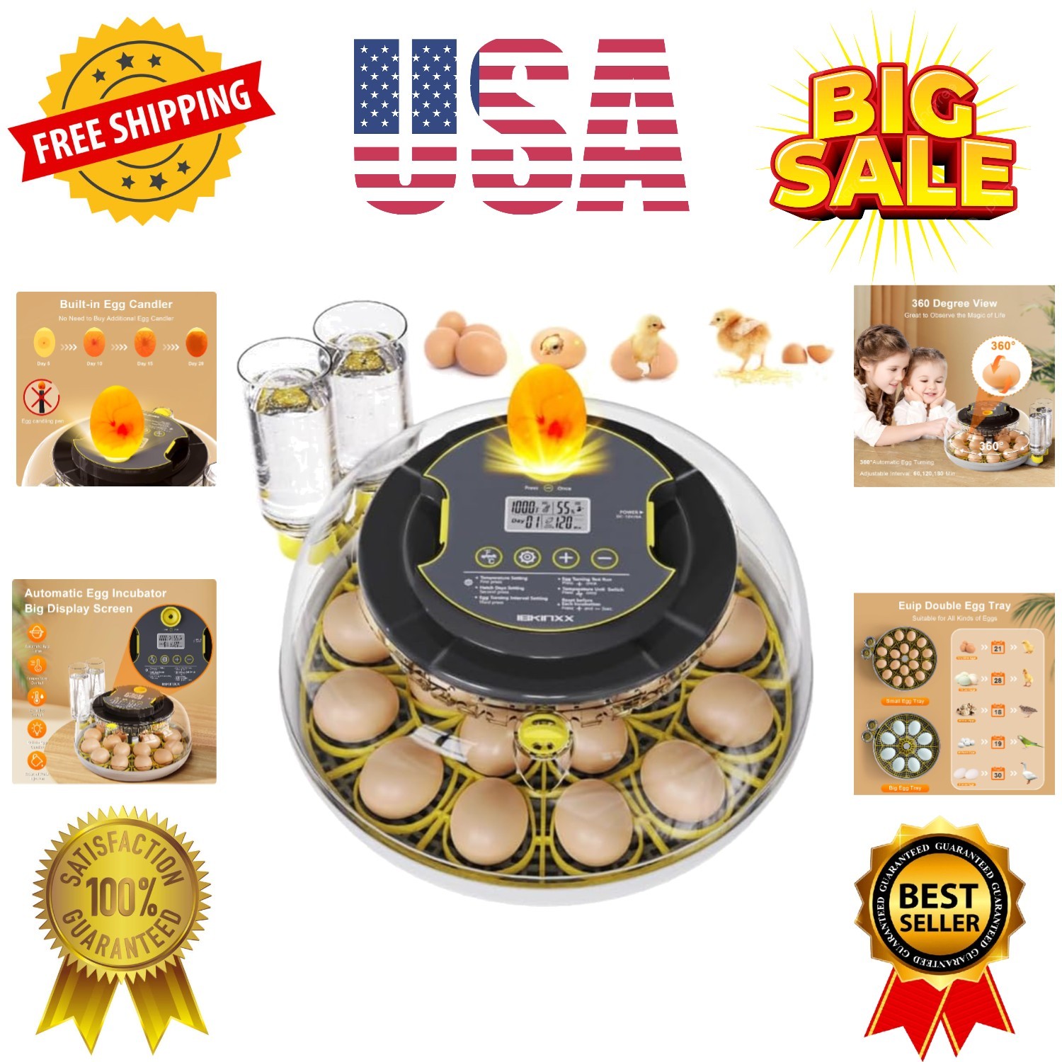 Incubator for Hatching Eggs-18 Egg Capacity, 2026 Newly Upgraded Automatic Eg...