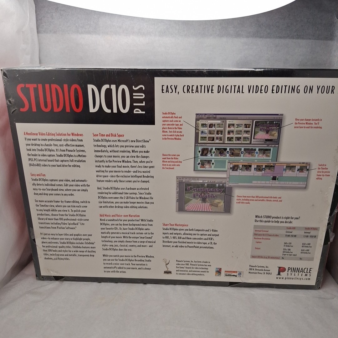 Pinnacle Studio DC10 Plus PC Video Editing Windows 98 Big Box Sealed