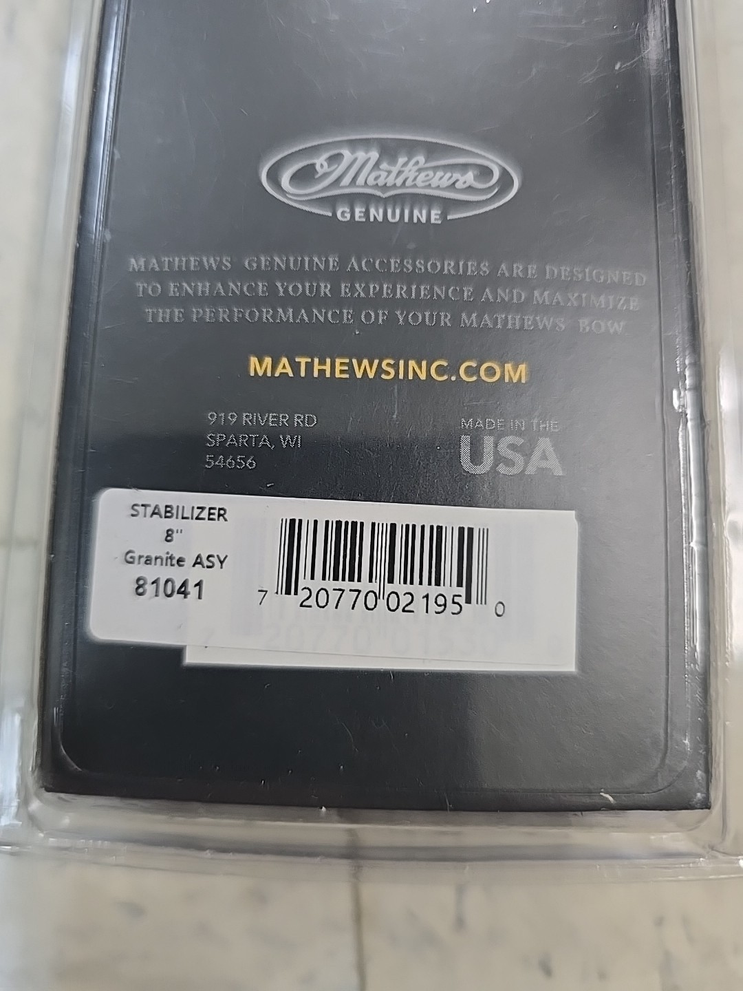 Mathews Archery Mathews Flatline 8inch Stabilizer (Granite)