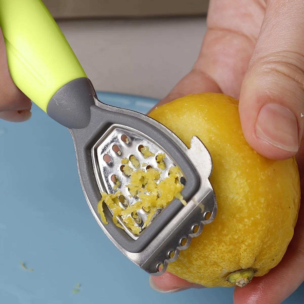 Multifunction Lemon Zester & Juicer Stainless Steel Green Handle