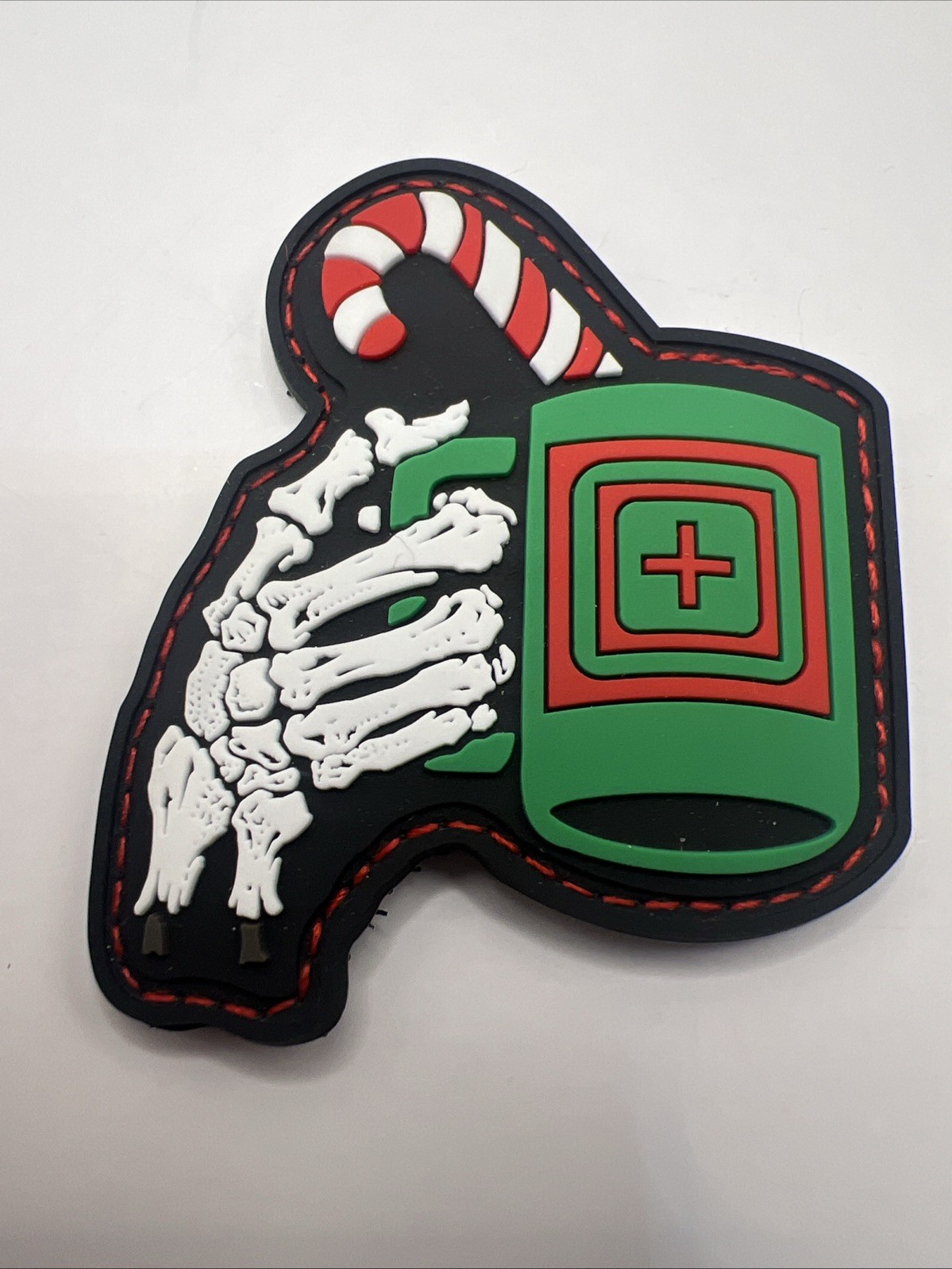 5.11 Tactical Cole Dead Hand Cocoa Patch Christmas Candy Cane Skeleton