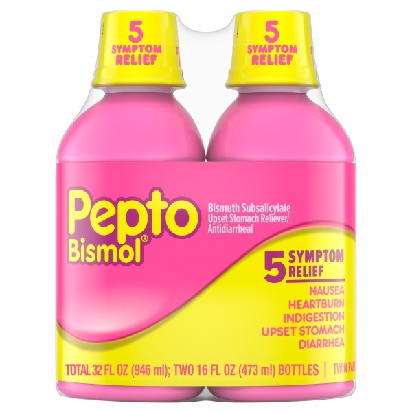 Pepto-Bismol 5 Symptom Digestive Relief Liquid, Original, 32 fl oz  pack of TWO