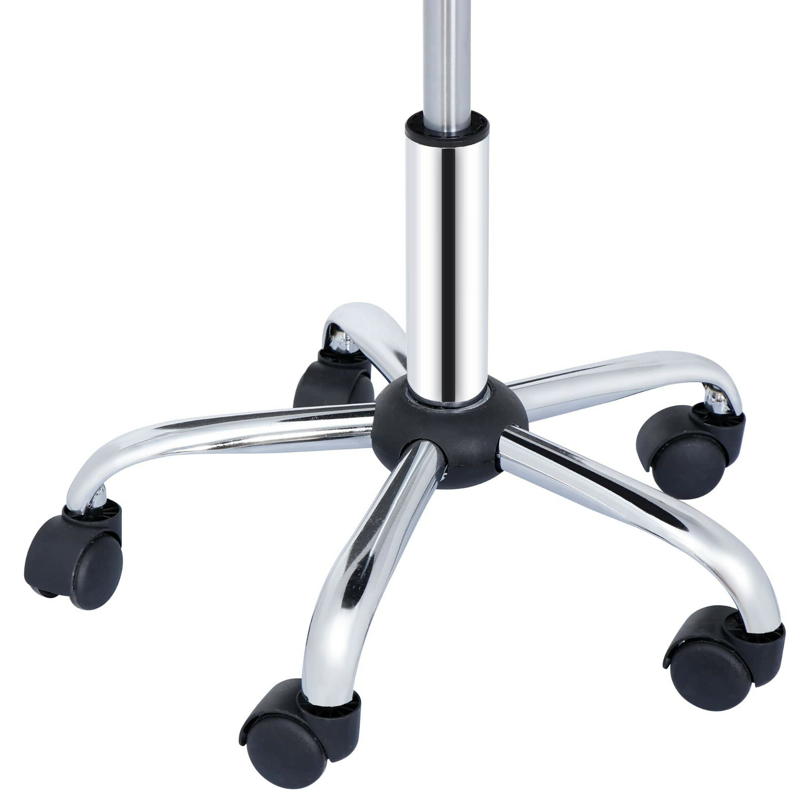Salon Spa Stool Backless Massage Stools Metal Base Height Adjustable Black