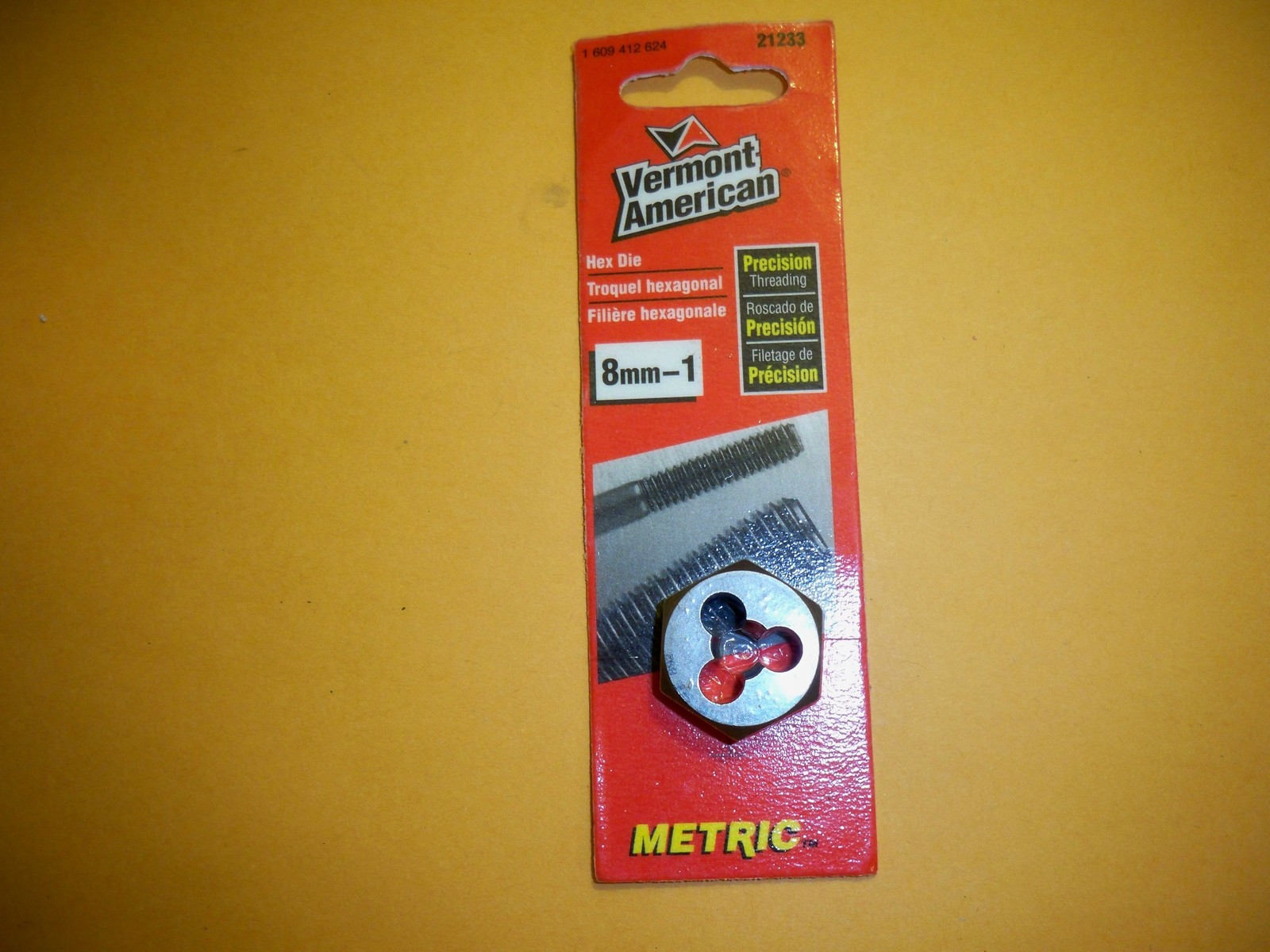 8MM- 1  BOLT DIE  HEX AGON  RIGHT HAND VERMONT AMERICAN   MADE USA NEW