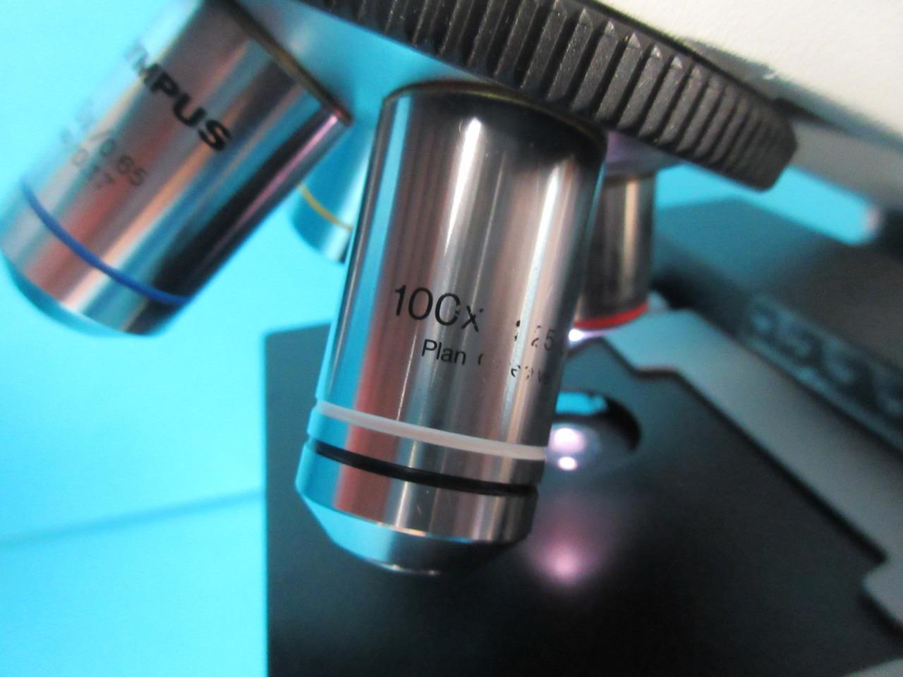 OLYMPUS CX21 BINOCULAR MICROSCOPE PLAN 4X/10X/40X/100X OBJECTIVES 10X EYEPIECES