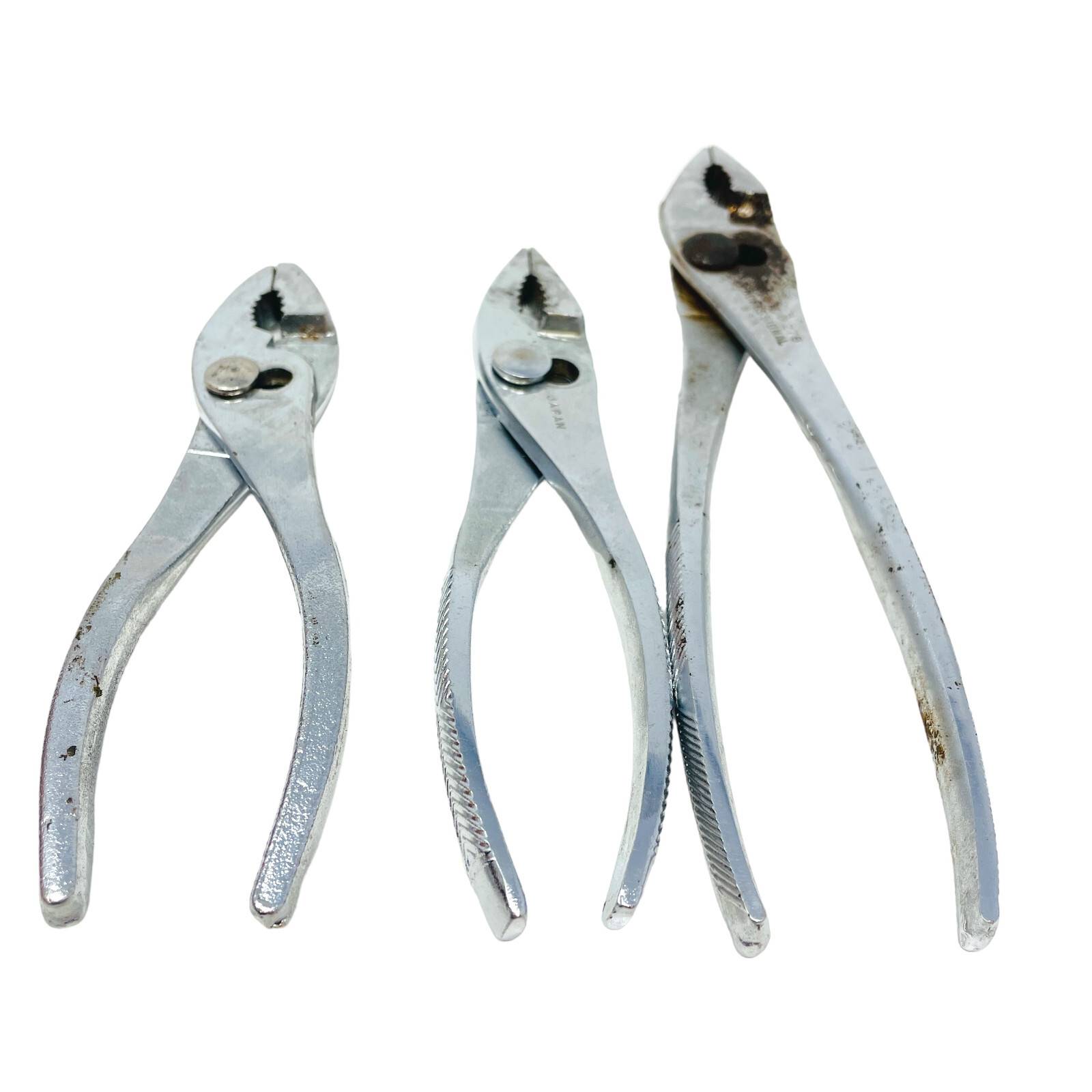 Vintage Proto Professional 278 and Assorted Slip Joint Pliers Made in USA, 3 Pcs